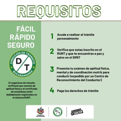 Licencias - DTB - Dirección De Tránsito De Bucaramanga