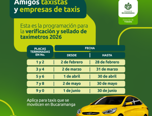 Dirección de Tránsito inicia verificación y sellado de taxímetros en Bucaramanga