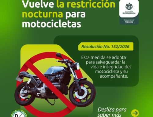 Desde el 20 de marzo regresa la restricción nocturna para motocicletas en Bucaramanga.